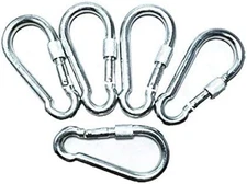 Heavy duty stainless steel spring snap carabiner clip