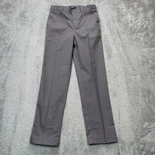 Lands End Pants Boys 16 Gray Chino Cotton Straight Leg Twill Casual Outdoor