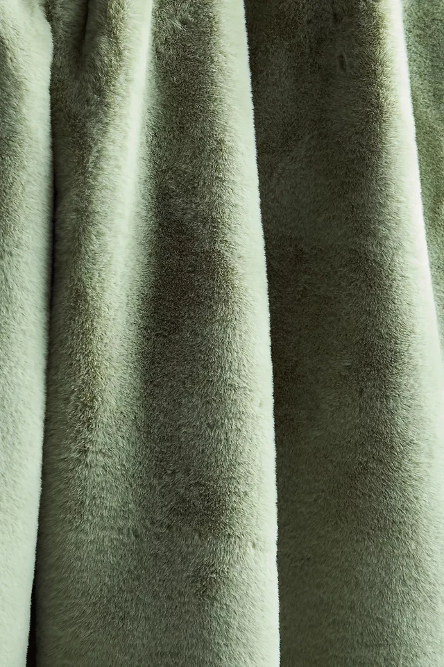 Anthropologie - Manta de piel sintética Sophie - Verde claro - Tamaño 60" x 70" Foto 4 de 4