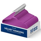 SereneLife 50 Pcs Velvet Hangers -Non-Slip, Sturdy w/ 360° Swivel Hook (Purple)