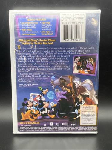 NEW and SEALED MICKEY'S HOUSE OF VILLAINS Walt Disney DVD + Bonus Features - Foto 2 di 2