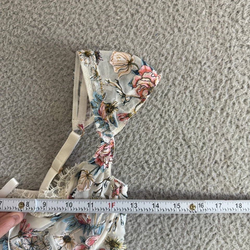 Y2K Victoria Secret Dream Angels Bustier Corset Top Small Mesh Floral Lace - Image 3 of 4