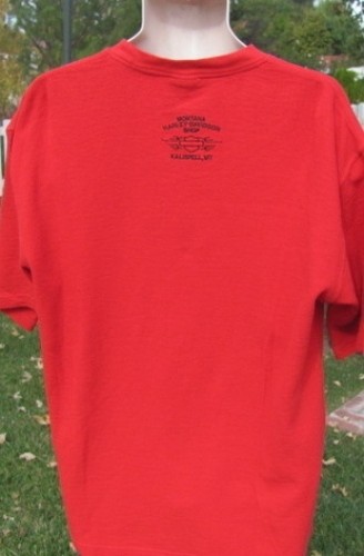 HARLEY DAVIDSON SHIRT Tee XL RED Henley Fabric Montana Kalispell - Picture 5 of 5