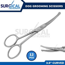 12 Safety Scissors Mustache Nose Ear Hair Pet Grooming Manicure 3.5" Curved
