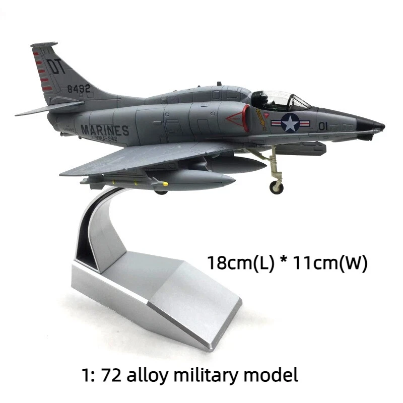 Avión de combate Douglas A-4 Skyhawk modelo militar fundido a presión de aleación a escala 1:72 Foto 2 de 4