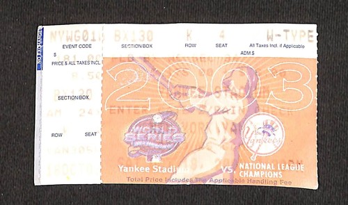 OCTOBER 18, 2003 WORLD SERIES FLORIDA MARLINS @ NEW YORK YANKEES TICKET STUB - 第 1/2 張圖片