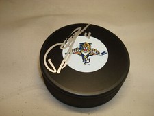 Dylan Olsen Signed Florida Panthers Hockey Puck Autographed 1B