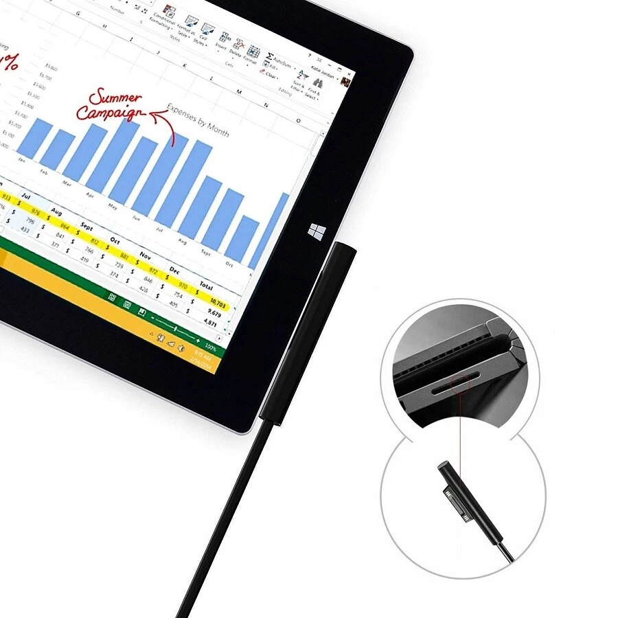 Type C to 15V Charging Cable For Microsoft Surface GO /Pro 6 /5/ 4/3/Laptop 1/2 - Image 4 of 4