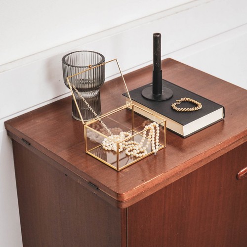 Personalisierbares Glas Schmuckkästchen in gold, 15,5x15,5x4,5cm - Picture 2 of 10