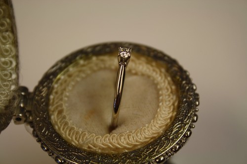 14k White Gold Solitaire Diamond Engagement Ring - Picture 3 of 8