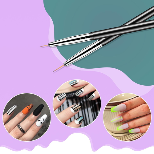 Nail Dotting Tools 6PCS Double-ended Nail Art Brushes Kit Nail Art Gel Polish Li - Picture 6 of 7