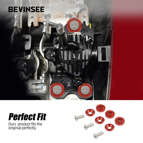 BEVINSEE Anodized Shifter Base Bushings For Honda Civic 8th Gen MT 2006-2011 - Picture 3 of 9