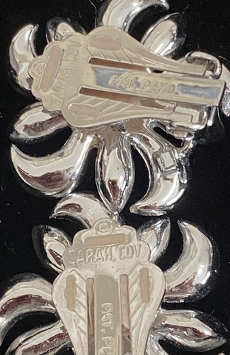 DE COLECCIÓN Sarah Coventry pavé estrás broche pendiente demi set como nuevo - Imagen 9 de 11