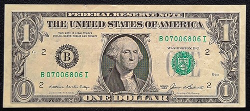 1985 United States $1 One Dollar Bill - Bank of New York - Lightly Circulated - Picture 1 of 2