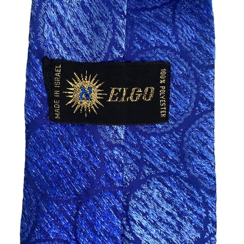 #7160 Vintage Blue NELGO Polyester Necktie 4 inch wide - Picture 3 of 6