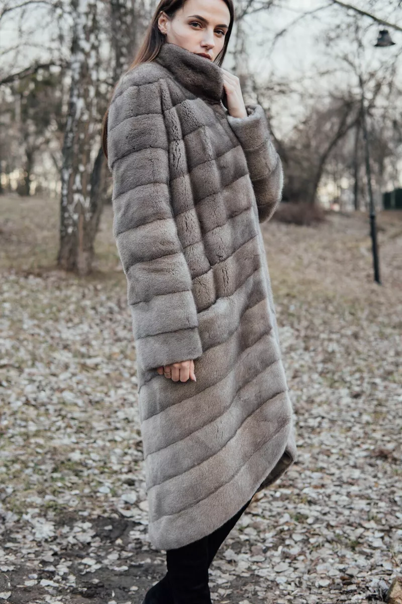Gray mink fur coat fur coat mink fur winter coat mink coat mink fur coat