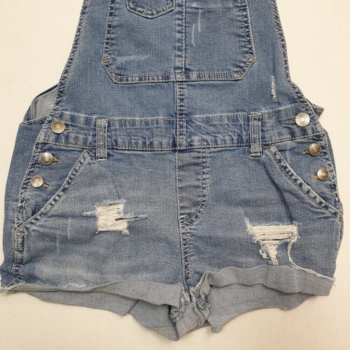 Union Bay Stretch Denim Dungarees Bib and Brace Shorts Size XS Girls - Picture 3 of 10