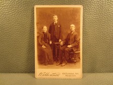 Victorian Antique Cabinet Card Photo of a Family, Mother, Father and Son