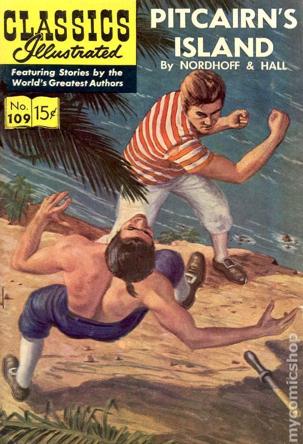 Classics Illustrated 109 Pitcairn's Island #1 VG- 3.5 1953 Stock Image Low Grade