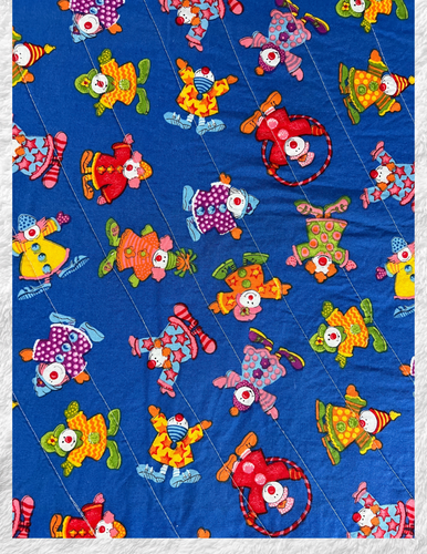 Vintage Clown Circus Nursery Hand Sewn Quilted Baby Blanket Quilt Decor 51"x41" - Picture 2 of 5