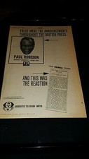 Paul Robeson Rare Original ATV 1958 Promo Poster Ad Framed!