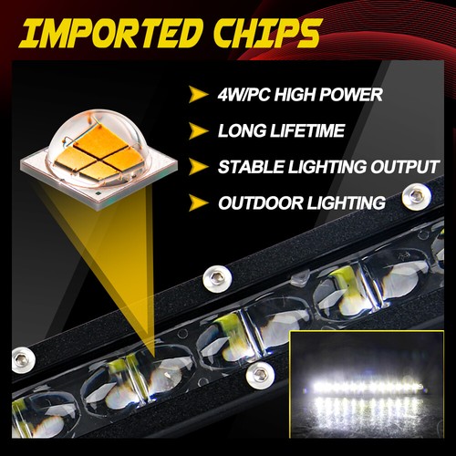 7"14"20"26"32"38"44"50" Single Row Slim Spot LED Light Bar Offroad Truck ATV SUV - Bild 5 von 18