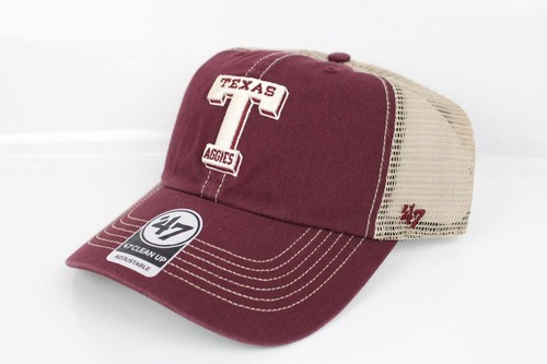 Texas A&M Aggies Men's Hat 47 Clean Up Vault T Trawler Mesh Dark Maroon - Picture 1 of 5