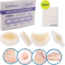15 Blister Bandages Hydrocolloid Gel Bandage for Foot Toe Heel + Pimple Patches