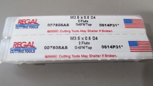 2 neue, Regal Schneidwerkzeuge, M3,5 x 0,6 D4 2 Flt. Metrischer Drill'N'Tap - Bild 1 von 2