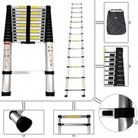 Telescopic Aluminium Ladder Extendable 12.5ft Multi Diy Purposes Folding Steps Telescopic Aluminium Ladder Extendable 12.5ft Multi Diy Purposes Folding Steps