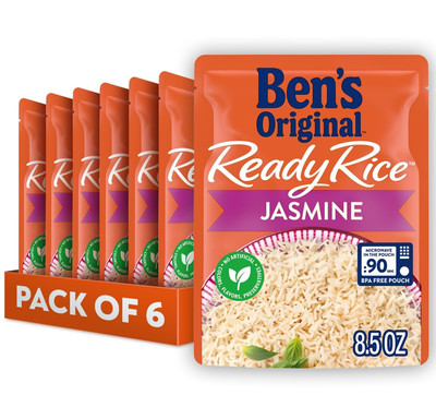 Ben's Original Ready Rice Jasmine Rice, Easy Dinner Side, 8.5 OZ Pouch -  Pack 6