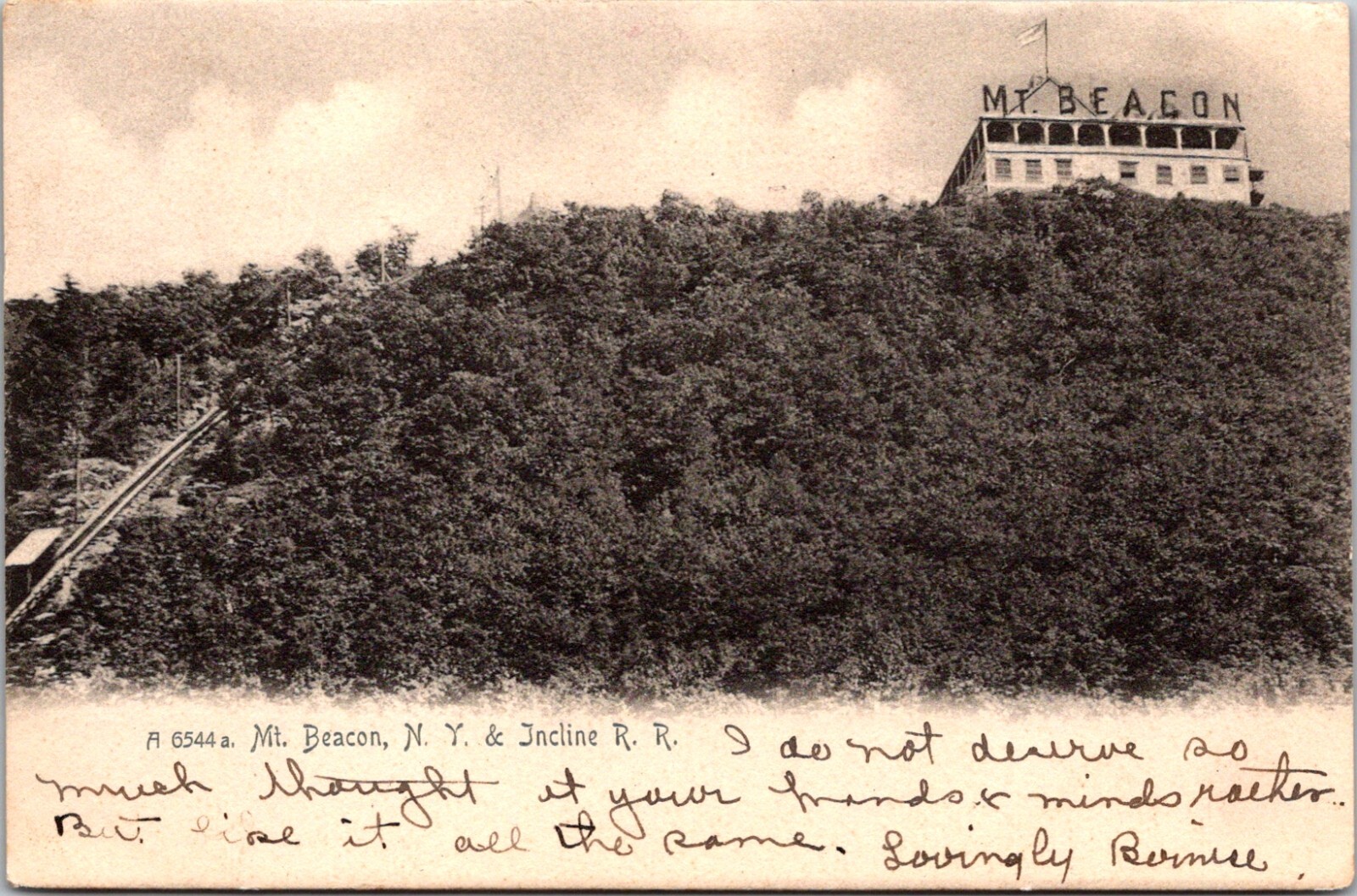 Postal Mt. Beacon Incline Railroad Casino Beaconcrest Hotel Nueva York 22514