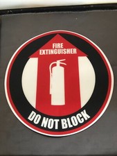 11" 3M Non Slip Fire Extinguisher Do Not Block Sticker Round Water Resistant NEW