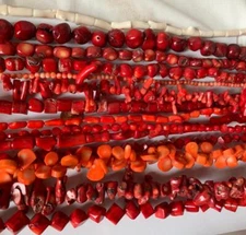 Close out 19 selections of Sea coral beads mix shape/assorted sizes
