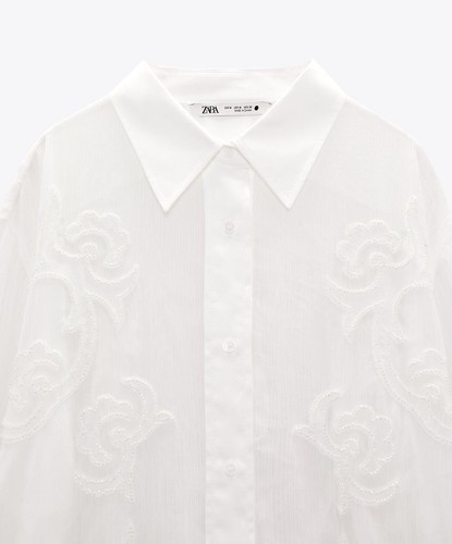 NEW ZARA WHITE EMBROIDERED BLOUSE LIMITED EDITION 4786/242 BLUSA BORDADOS BLANCA - Imagen 7 de 7