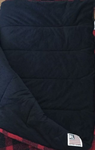 Ralph Lauren Buffalo Plaid Check Twin Comforter Cabin Red Black Reversible RARE - Picture 8 of 11