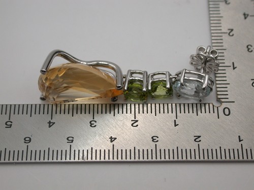 fantastischer Ohrschmuck mit Aquamarin. Peridot u. Citrin Gold 750 - Bild 4 von 8
