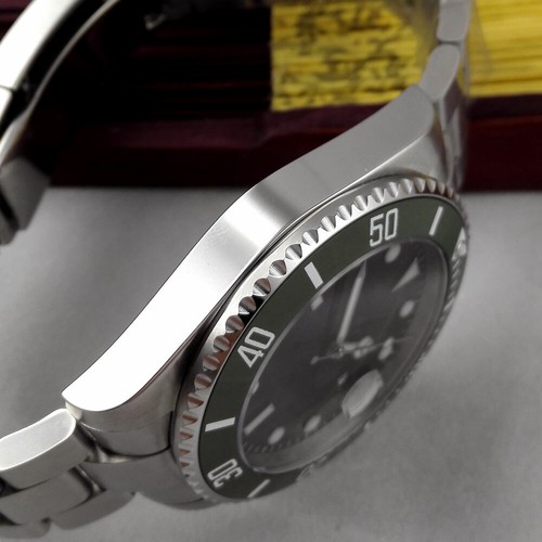 40mm NH35 Automatic Men's Watch Sterile Black Dial Sapphire Glass Ceramic Bezel - Picture 3 of 7