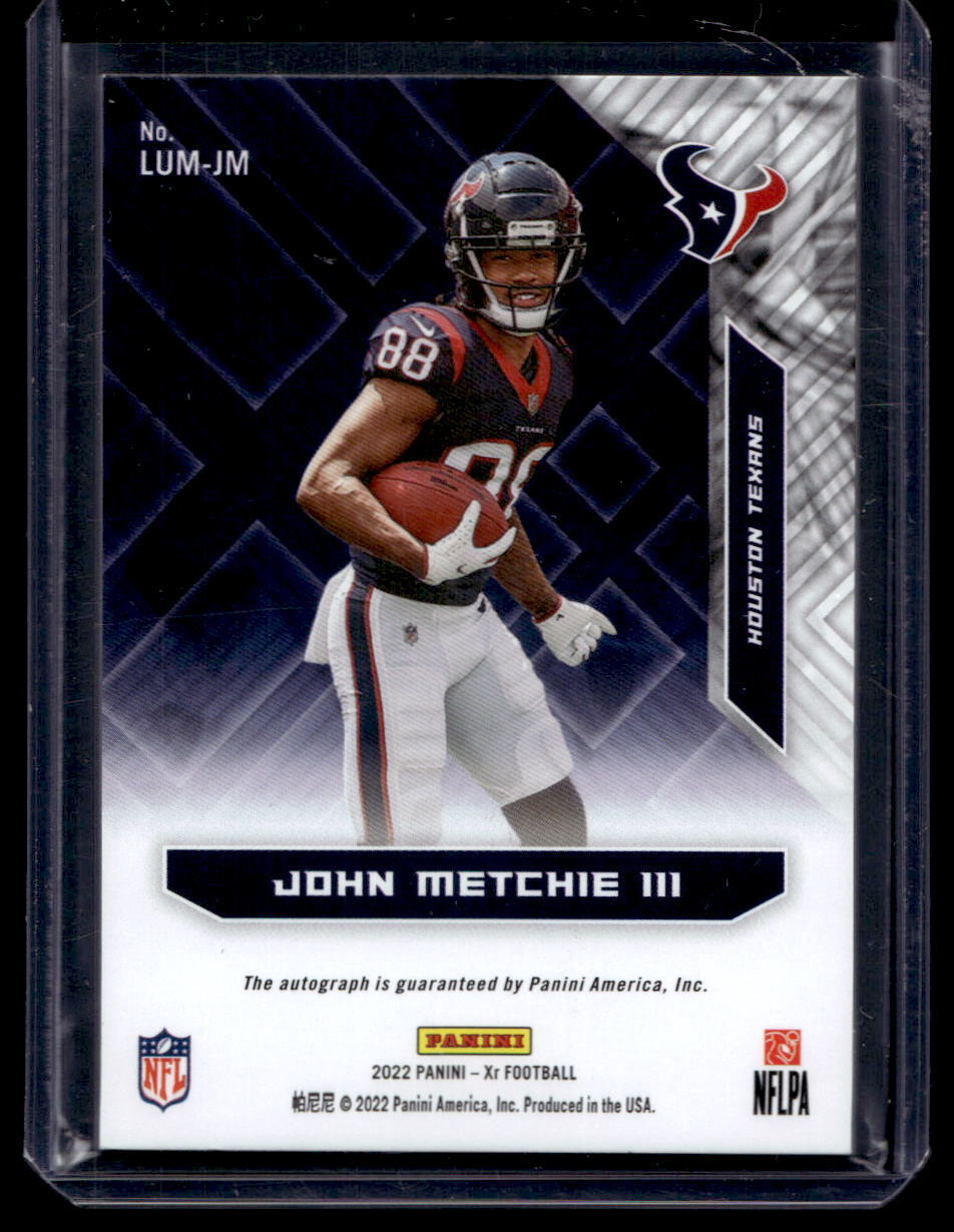 John Metchie III Rookie /49 Auto 2022 Panini XR Houston Texans Autograph - Picture 2 of 2