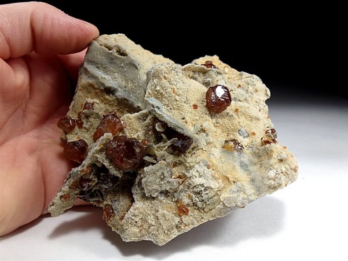 Super Gemmy Red Orange Sphalerite Crystals on Drusy Quartz Matrix #2 - Picture 4 of 15