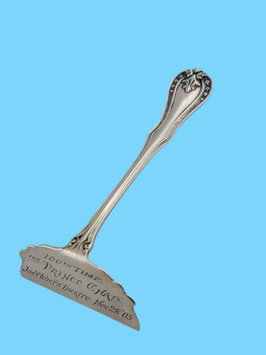 Sterling Souvenir Food Pusher 100th Time Prince Chap. JOE WEBER'S THEATRE 1905