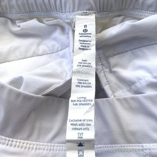 Lululemon Size 8 Wide Leg Relaxed Panel Pants White Elastic Waistband Pockets - Picture 18 of 18