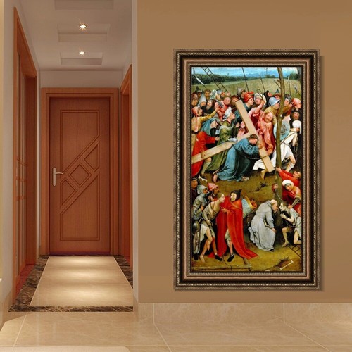 Arte en lienzo enmarcado impresión de giclee ascenso al calvario por Hieronymus Bosch arte de pared - Imagen 3 de 16