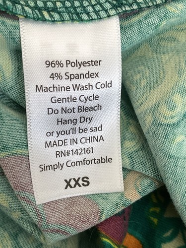 Cute St. Patrick’s Day Green, Multi Color LuLaRoe Irma, Size XXS, Flower Pattern - Picture 2 of 2