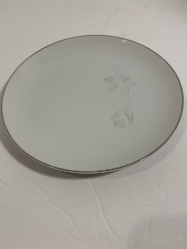 Silver Rose Fine China By Fashion Royale Remembrance 5612 Saucers 2 Silver Trim - Picture 3 of 6