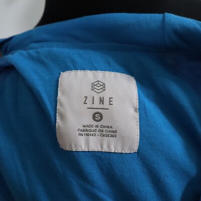 ラッキー Zine Hoodie Jacket Mens Small Half-Zip Pullover Windbreaker Blue