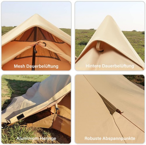 KINGCAMP Tipi Torino 1-2 Personen Camping Trekking Haus Zelt Tepee Baumwolle - Bild 3 von 6