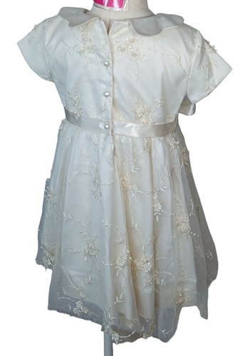 Fox & Heron Dress Ivory Girls 4 Holiday Embroidery Squins Faux Pearls Easter Wed - Picture 10 of 24
