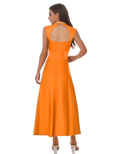 Womens Dancewear Waist Dress Slit Hem Dresses Modern Dance Tango Skirt Maxi - Picture 75 of 83