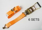 6x 2"x27' 11000lb 5T Ratchet Strap J Hook Heavy Duty Tie Down f Cargo RV 2x27